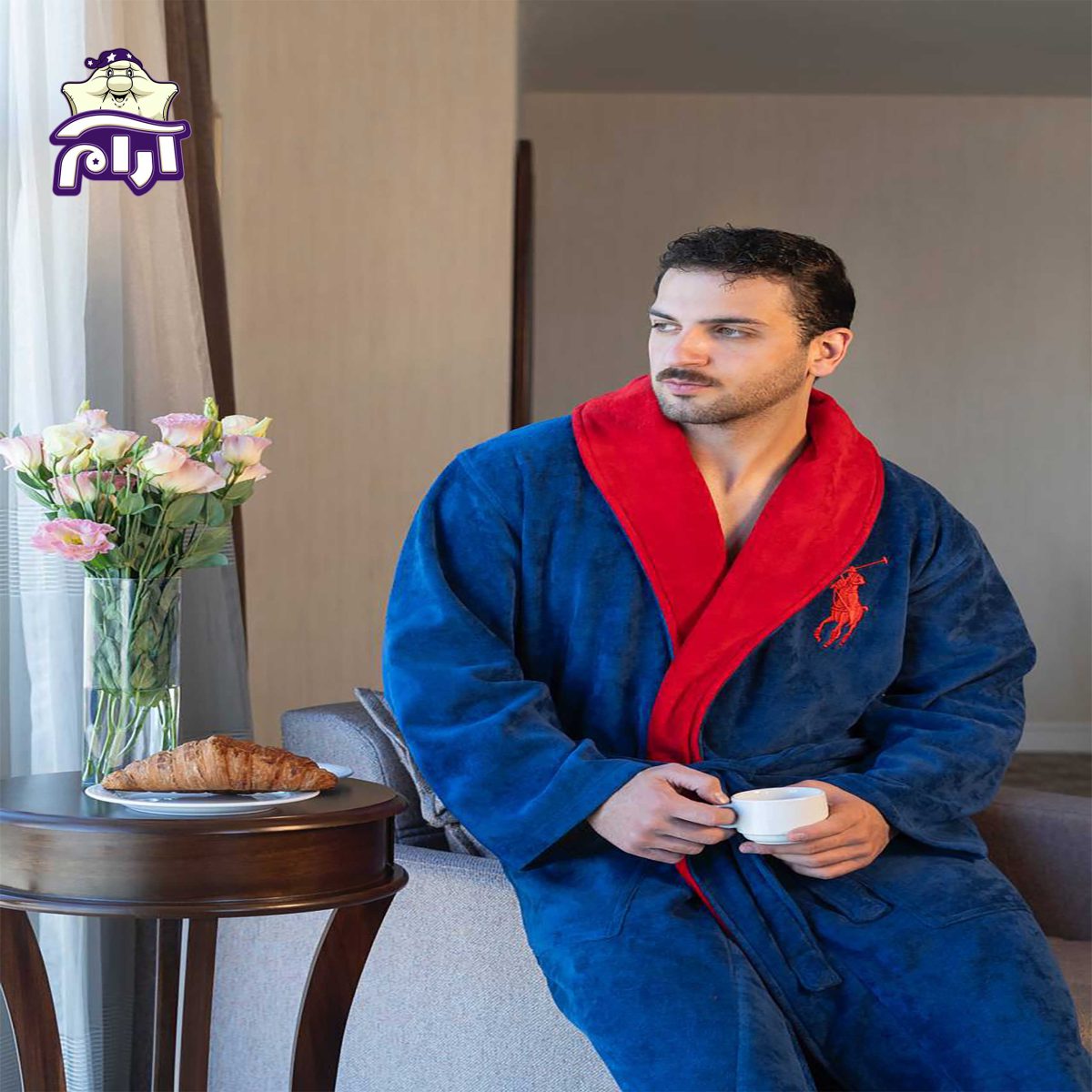 حوله پالتویی نارین ساپ XL مدل پولو سرمه ای
