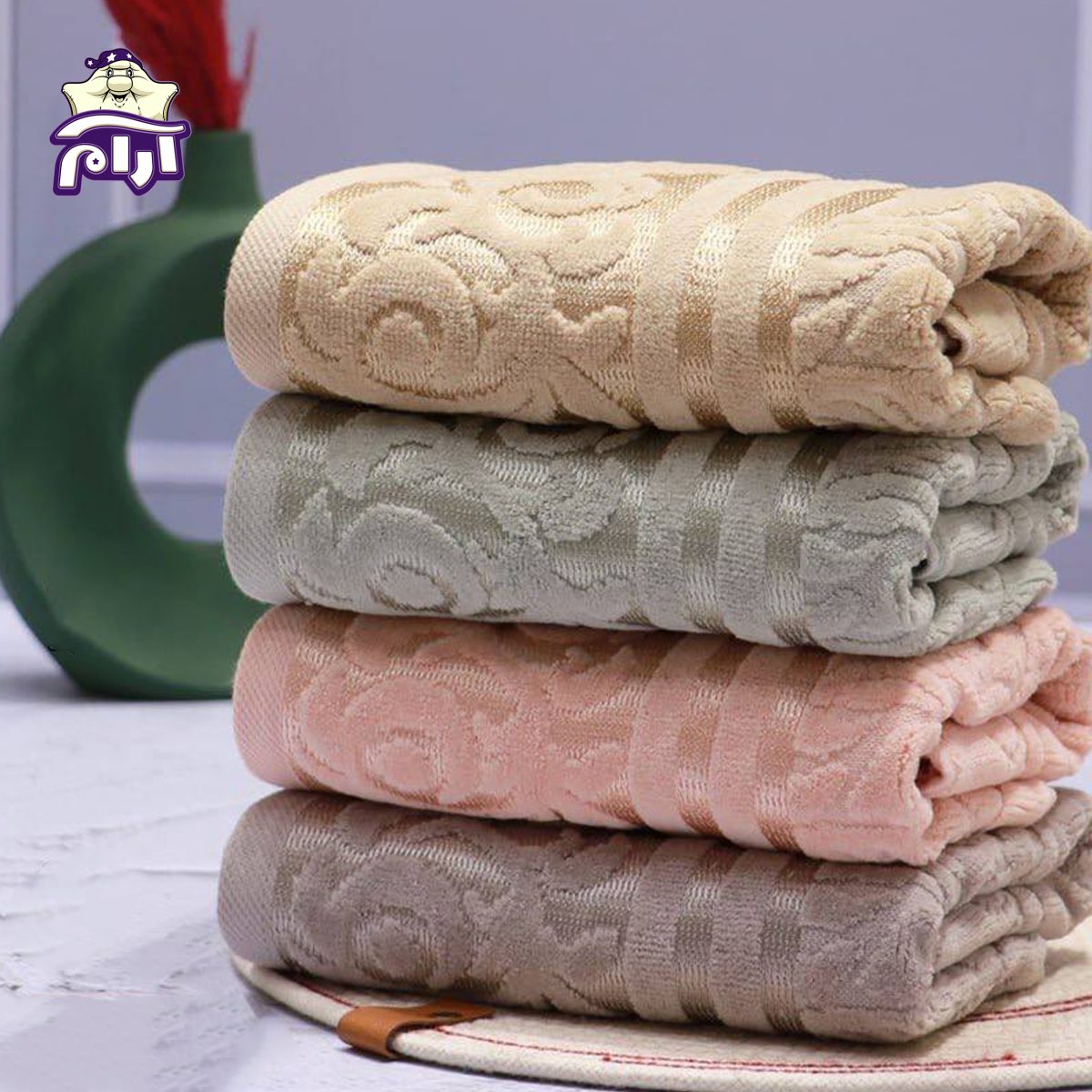 حوله دستی بهباف آذر مدل تیلا سایز ۴۰x۸۰ سانتی‌متر آرام خواب
