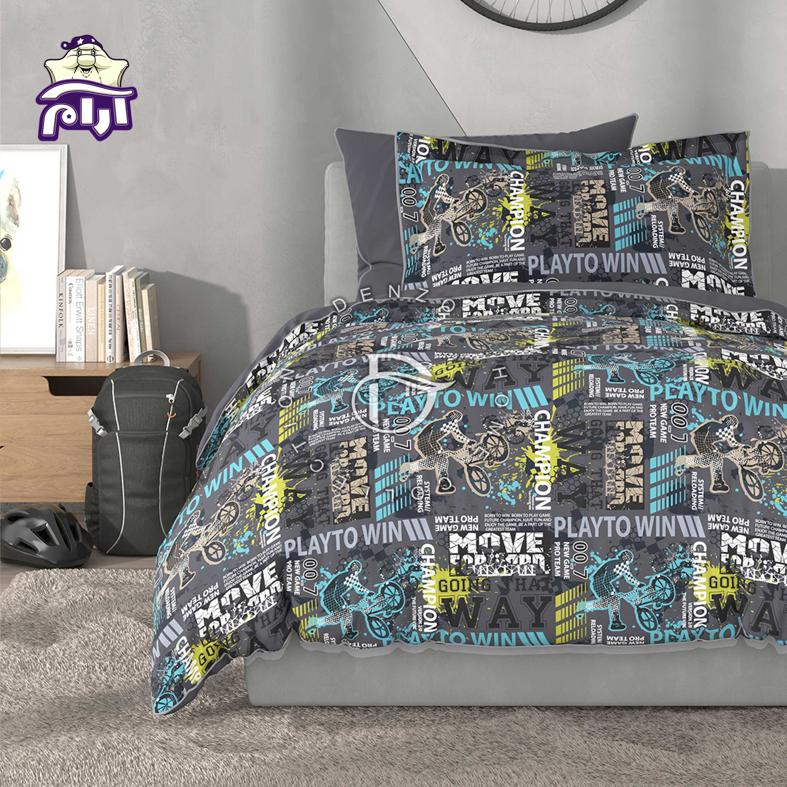 سرویس روتختی لحاف یک نفره دنزو 5 تکه کد 1000