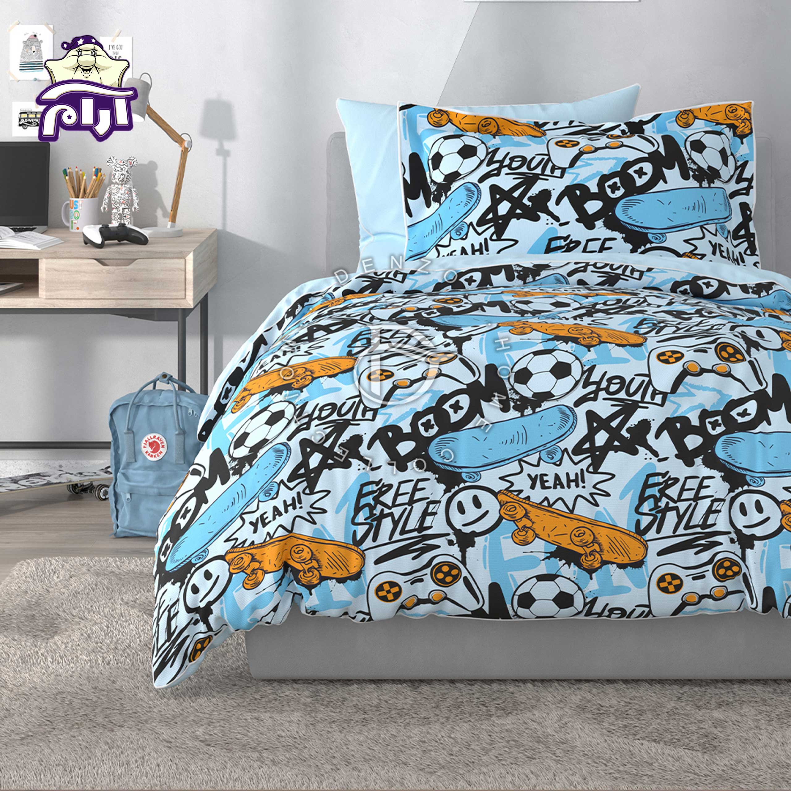 aramkhab.com-Denzo-1003-bed-linen-service-1 سرویس روتختی لحاف یک نفره دنزو 5 تکه کد 1003