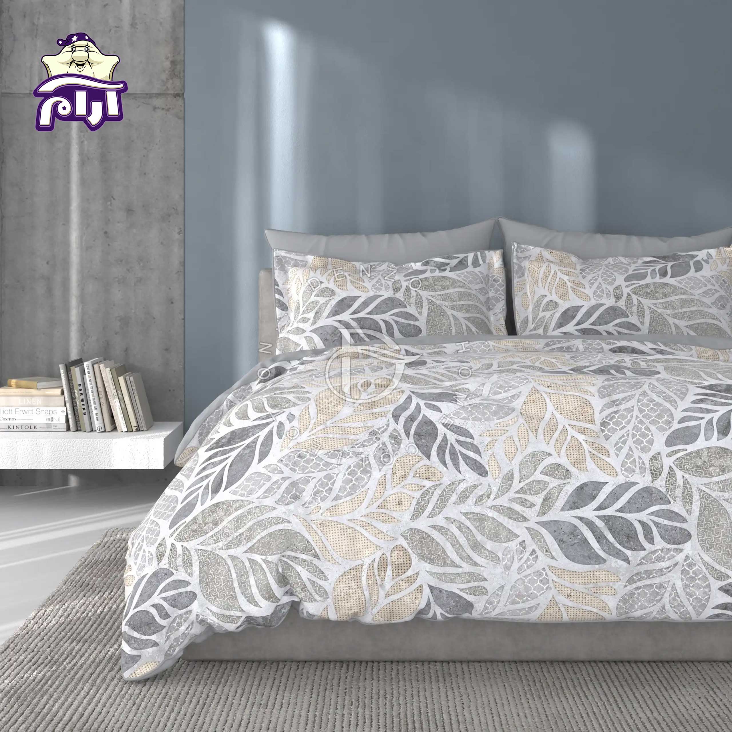 aramkhab.Denzo-bedspread-service-code-130-1 سرویس روتختی لحاف یک نفره دنزو 5 تکه کد 130