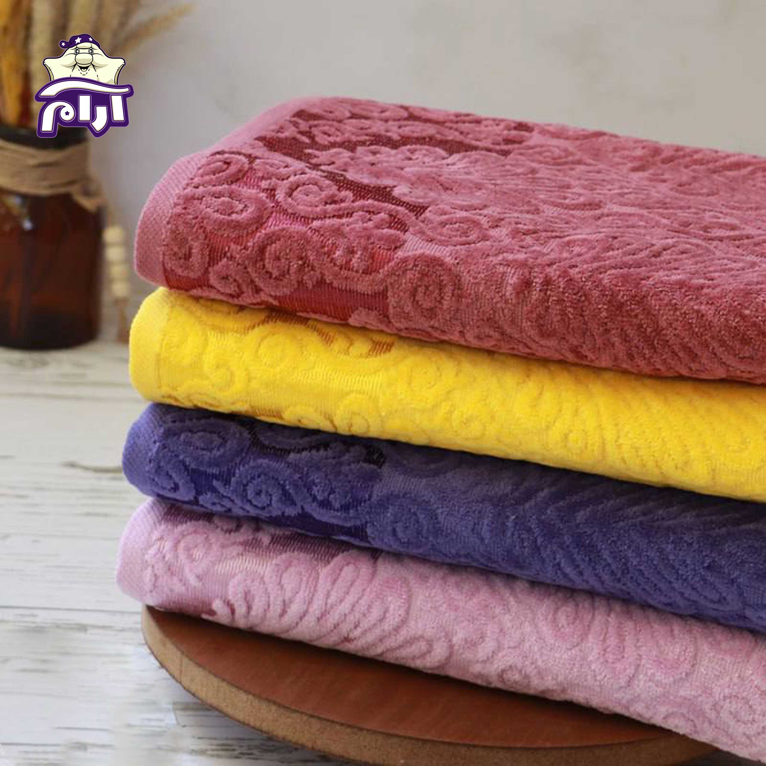 aramkhab.com-Behbaf-Azar-bath-towel,-damask-model-1 حوله حمامی بهباف آذر مدل داماسک