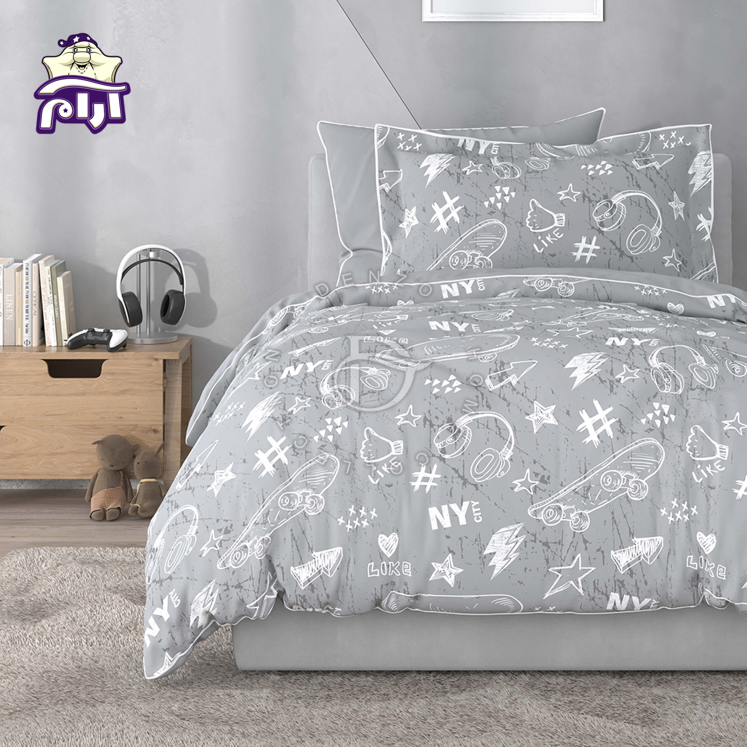 aramkhab.com-Denzo-bedspread-service-code-1007-1 سرویس روتختی لحاف یک نفره دنزو 5 تکه کد 1007