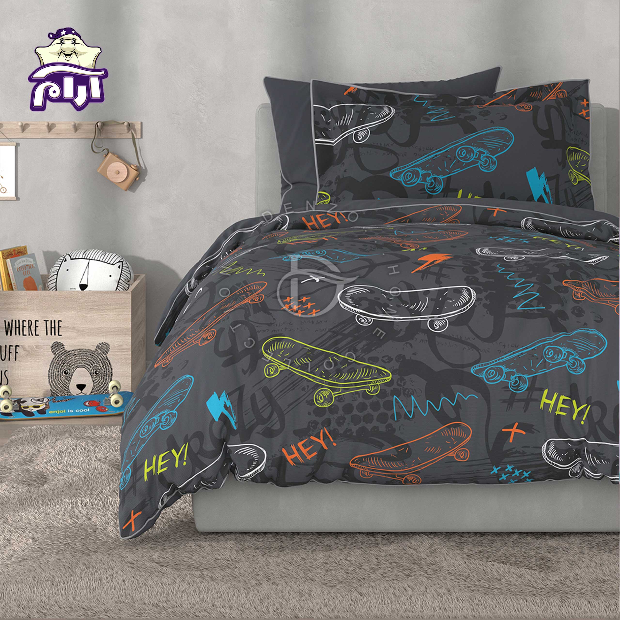 سرویس روتختی لحاف یک نفره دنزو 5 تکه کد 1028