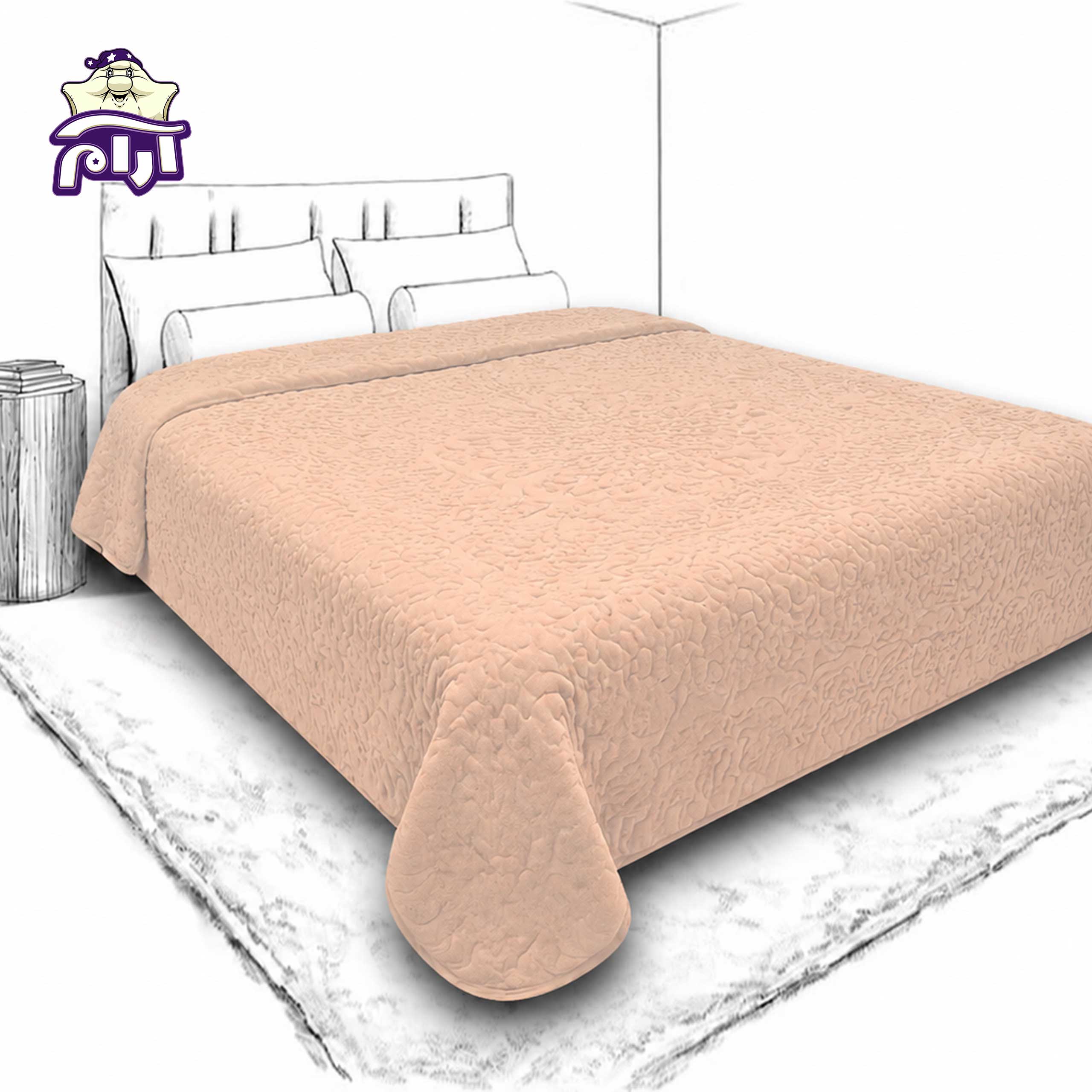 پتو گلبافت دو نفره برتر کرم 35045
