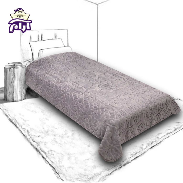 پتو گلبافت یک نفره برتر طوسی 35080